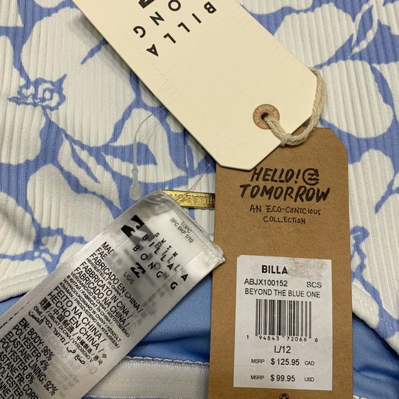 NWT BILLABONG Beyond The Blue Scoop Neck One Piece Swimsuit - Picture 9 of 9